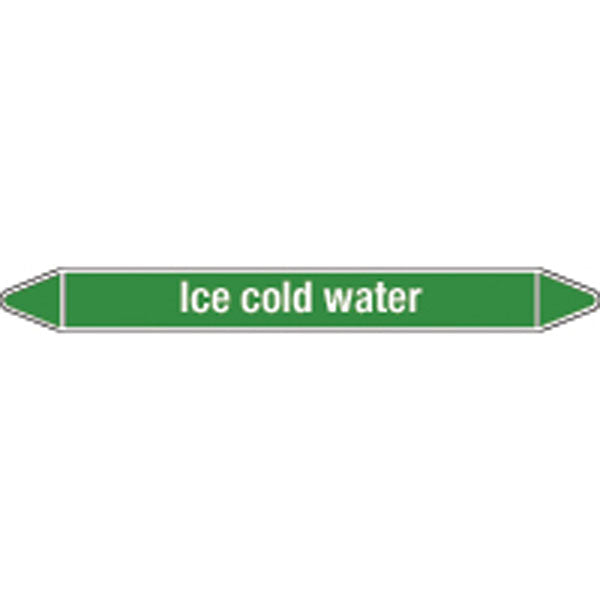 N009199 Brady White on Green Ice-cold water Clp Pipe Marker On Roll