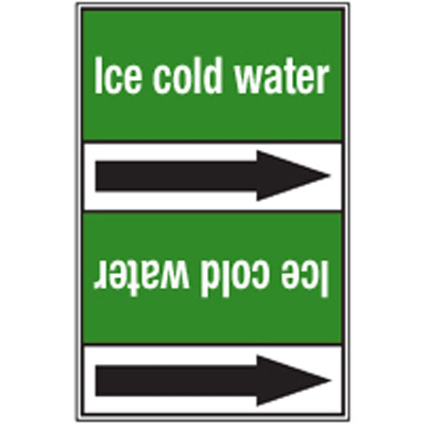 N009202 Brady White on Green Ice-cold water Clp Pipe Marker On Roll