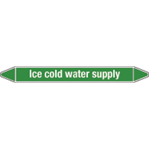 N009204 Brady White on Green Ice-cold water supply Clp Pipe Marker On Card