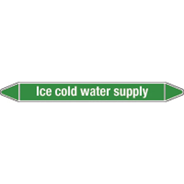 N009209 Brady White on Green Ice-cold water supply Clp Pipe Marker On Roll