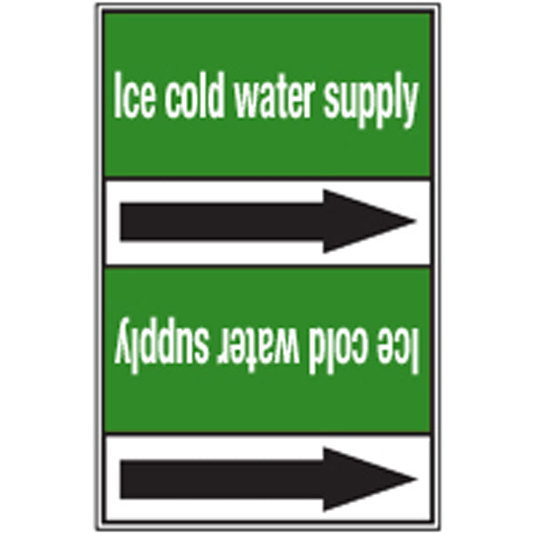 N009211 Brady White on Green Ice-cold water supply Clp Pipe Marker On Roll