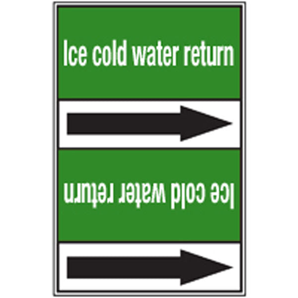 N009220 Brady White on Green Ice-cold water return Clp Pipe Marker On Roll