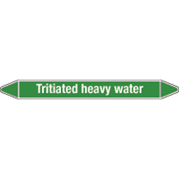 N009240 Brady White on Green Tritiated heavy water Clp Pipe Marker On Card