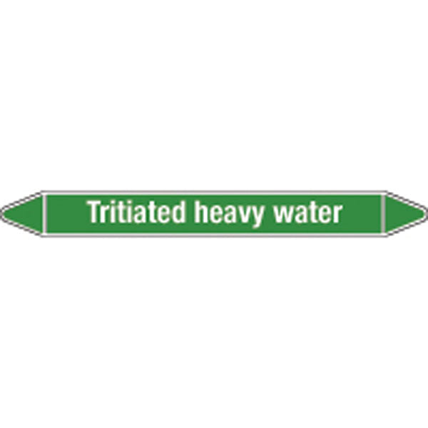 N009243 Brady White on Green Tritiated heavy water Clp Pipe Marker On Roll