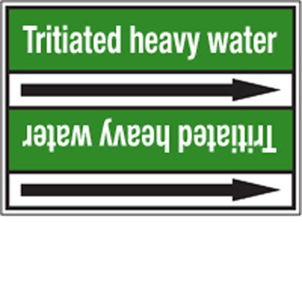 N009246 Brady White on Green Tritiated heavy water Clp Pipe Marker On Roll