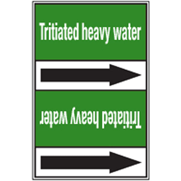 N009247 Brady White on Green Tritiated heavy water Clp Pipe Marker On Roll