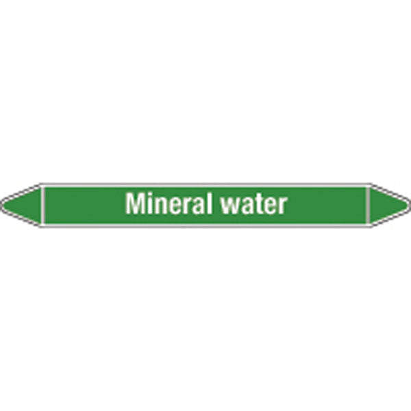 N009254 Brady White on Green Mineral water Clp Pipe Marker On Roll