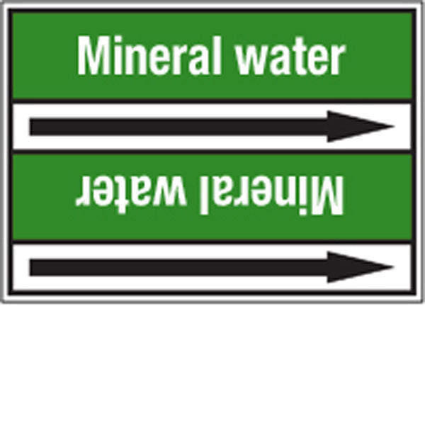N009255 Brady White on Green Mineral water Clp Pipe Marker On Roll