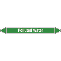 N009295 Brady White on Green Polluted water Clp Pipe Marker On Card