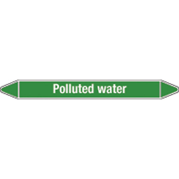 N009300 Brady White on Green Polluted water Clp Pipe Marker On Roll