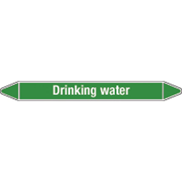 N009308 Brady White on Green Drinking water Clp Pipe Marker On Roll