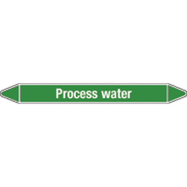 N009313 Brady White on Green Process water Clp Pipe Marker On Card