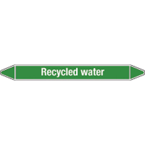 N009337 Brady White on Green Recycled water Clp Pipe Marker On Roll