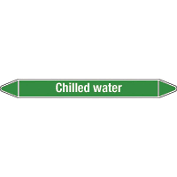 N009340 Brady White on Green Chilled water Clp Pipe Marker On Card
