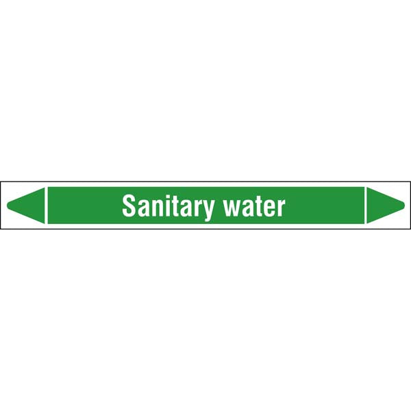 N009352 Brady White on Green Sanitary water Clp Pipe Marker On Roll