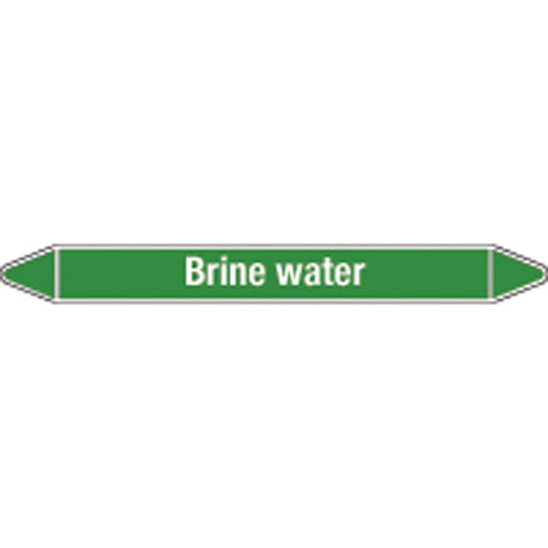 N009356 Brady White on Green Brine water Clp Pipe Marker On Card