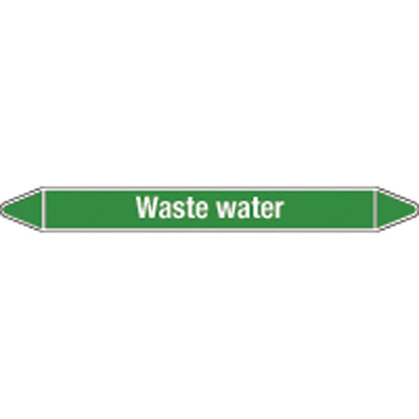 N009395 Brady White on Green Waste water Clp Pipe Marker On Card
