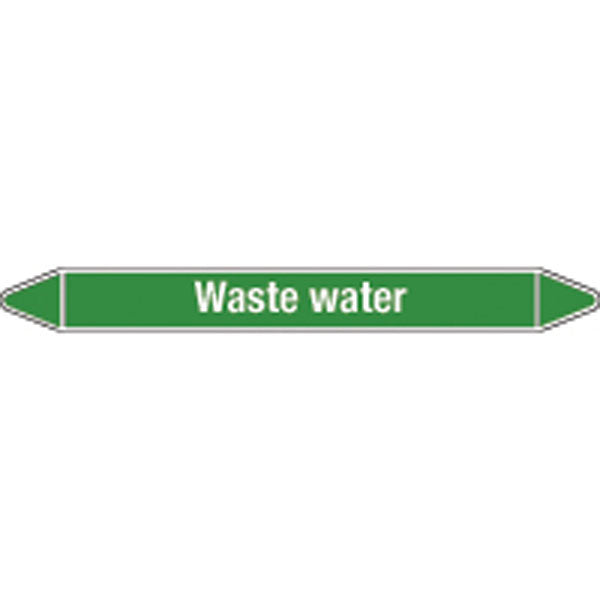 N009393 Brady White on Green Waste water Clp Pipe Marker On Card