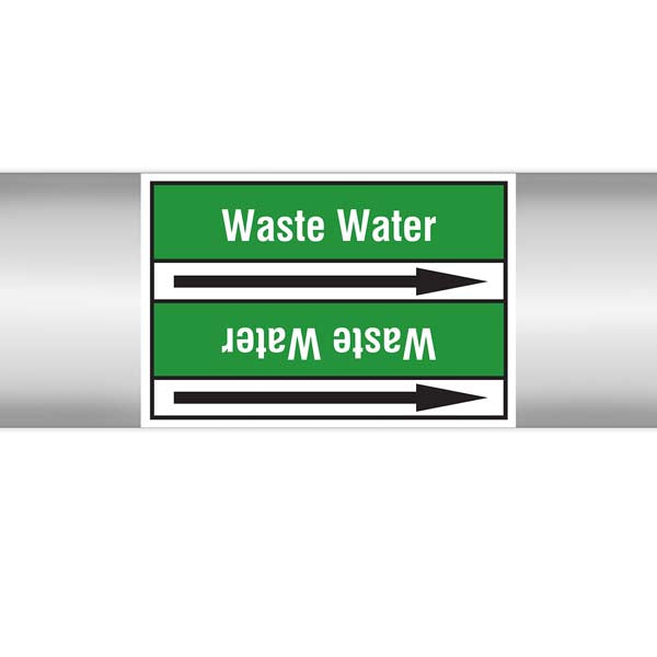N009399 Brady White on Green Waste water Clp Pipe Marker On Roll