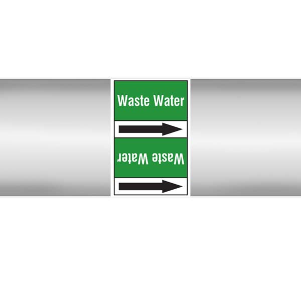 N009400 Brady White on Green Waste water Clp Pipe Marker On Roll