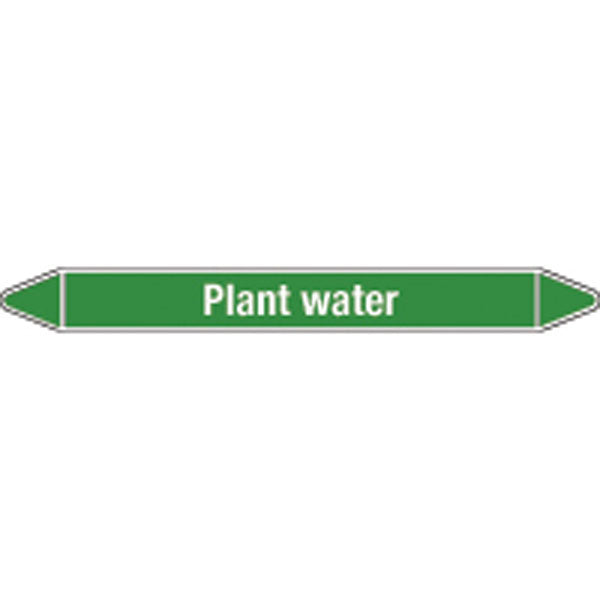 N009401 Brady White on Green Plant water Clp Pipe Marker On Card