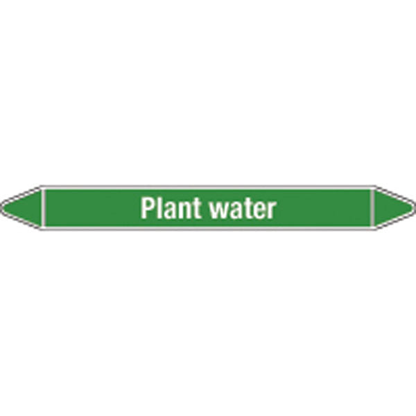 N009403 Brady White on Green Plant water Clp Pipe Marker On Card