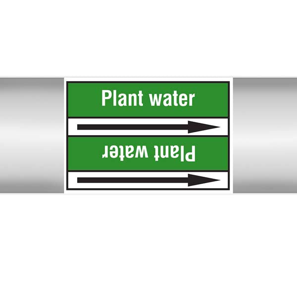 N009408 Brady White on Green Plant water Clp Pipe Marker On Roll