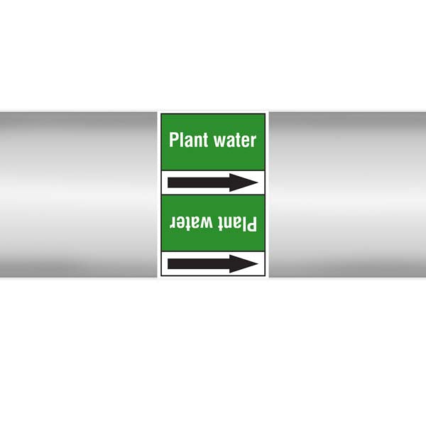N009409 Brady White on Green Plant water Clp Pipe Marker On Roll