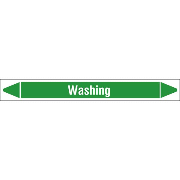 N009415 Brady White on Green Washing Clp Pipe Marker On Roll