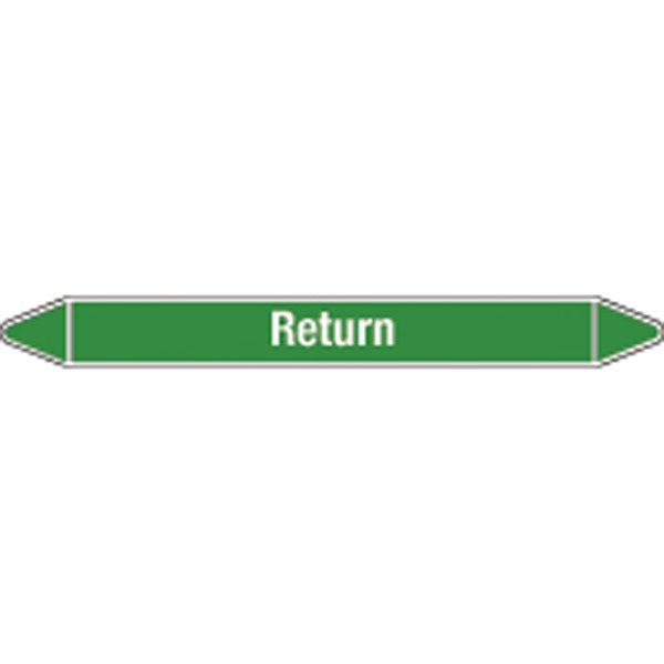 N009420 Brady White on Green Return Clp Pipe Marker On Card