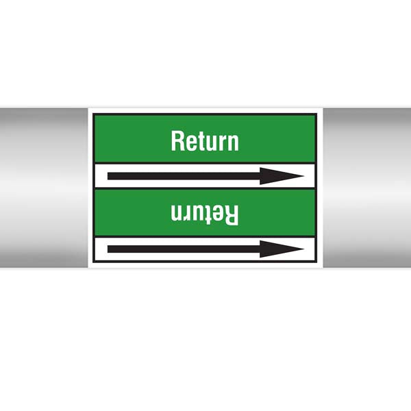 N009426 Brady White on Green Return Clp Pipe Marker On Roll