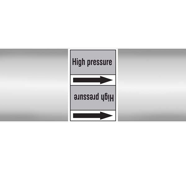 N009445 Brady Black on Grey High pressure Clp Pipe Marker On Roll