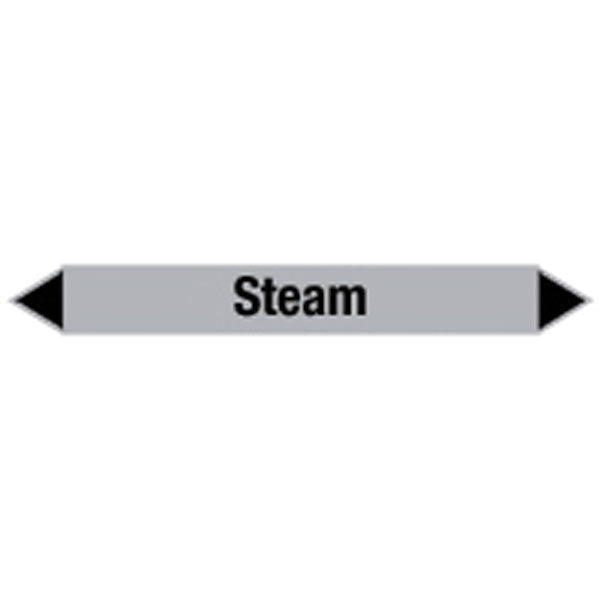 N009449 Brady Black on Grey Steam Clp Pipe Marker On Card