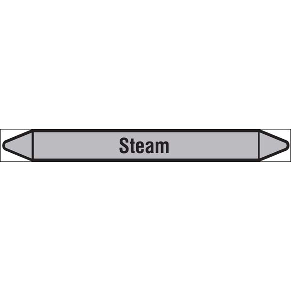 N009452 Brady Black on Grey Steam Clp Pipe Marker On Roll