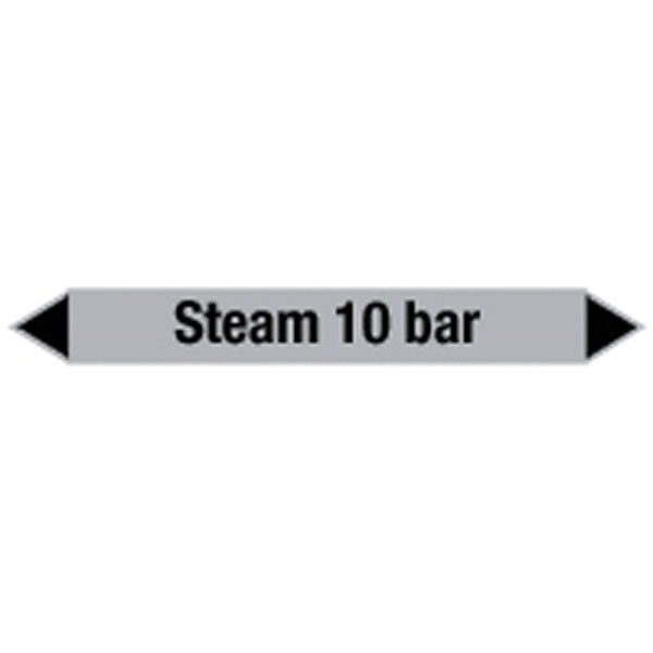 N009455 Brady Black on Grey Steam 10 bar Clp Pipe Marker On Card