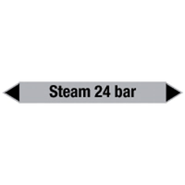 N009464 Brady Black on Grey Steam 24 bar Clp Pipe Marker On Card