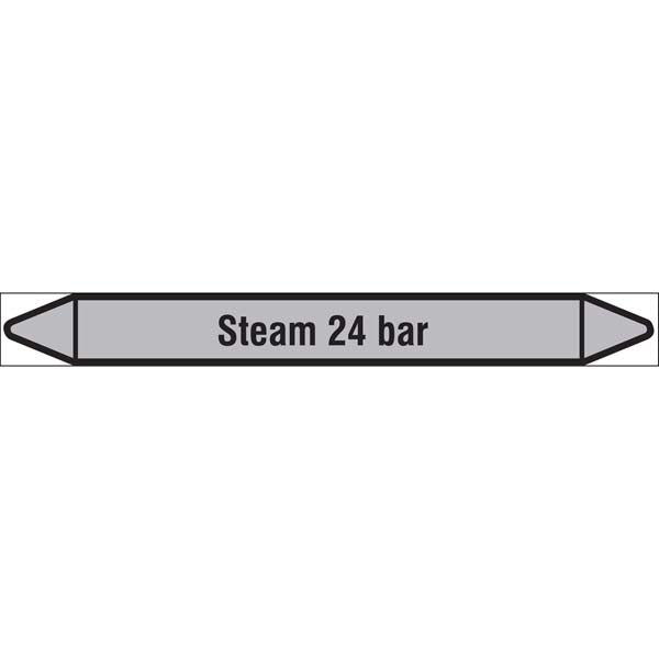 N009468 Brady Black on Grey Steam 24 bar Clp Pipe Marker On Roll