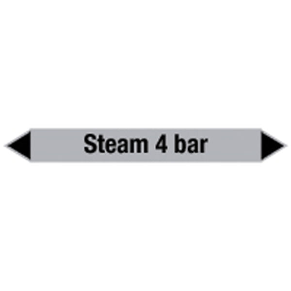 N009476 Brady Black on Grey Steam 4 bar Clp Pipe Marker On Card