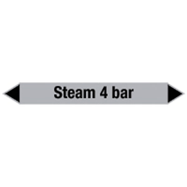 N009474 Brady Black on Grey Steam 4 bar Clp Pipe Marker On Card