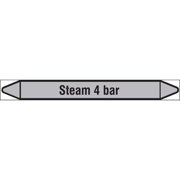 N009478 Brady Black on Grey Steam 4 bar Clp Pipe Marker On Roll