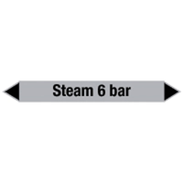 N009485 Brady Black on Grey Steam 6 bar Clp Pipe Marker On Card