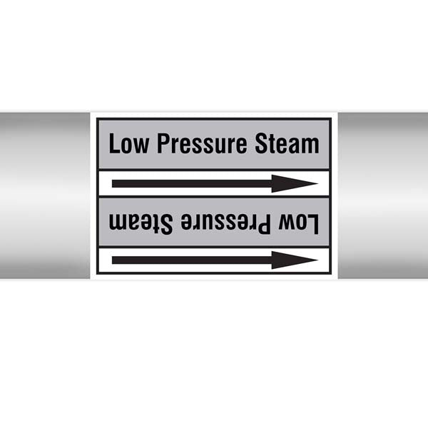 N009498 Brady Black on Grey Low pressure steam Clp Pipe Marker On Roll