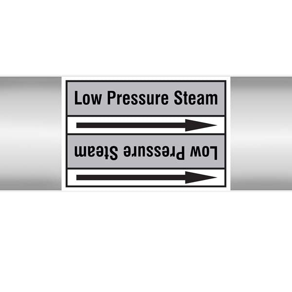 N009498 Brady Black on Grey Low pressure steam Clp Pipe Marker On Roll