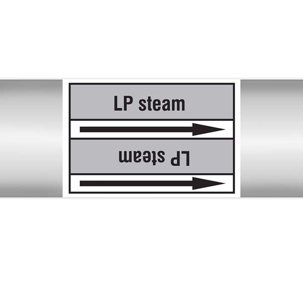 N009507 Brady Black on Grey LP steam Clp Pipe Marker On Roll