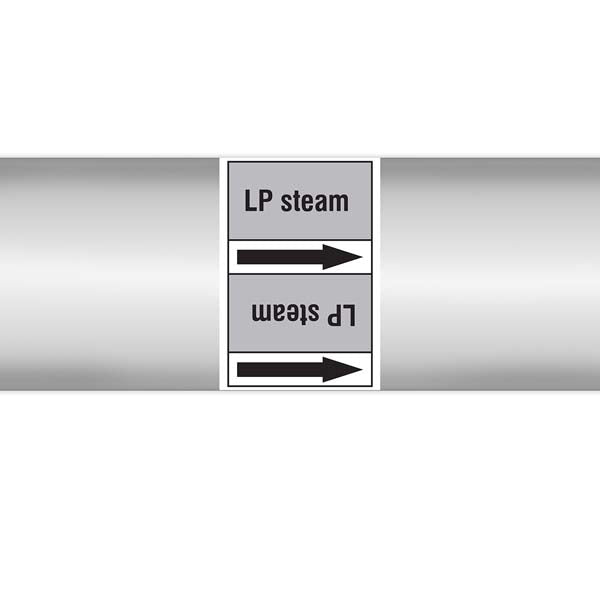 N009508 Brady Black on Grey LP steam Clp Pipe Marker On Roll