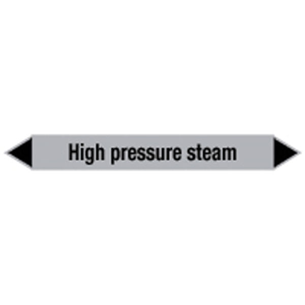 N009510 Brady Black on Grey High pressure steam Clp Pipe Marker On Card