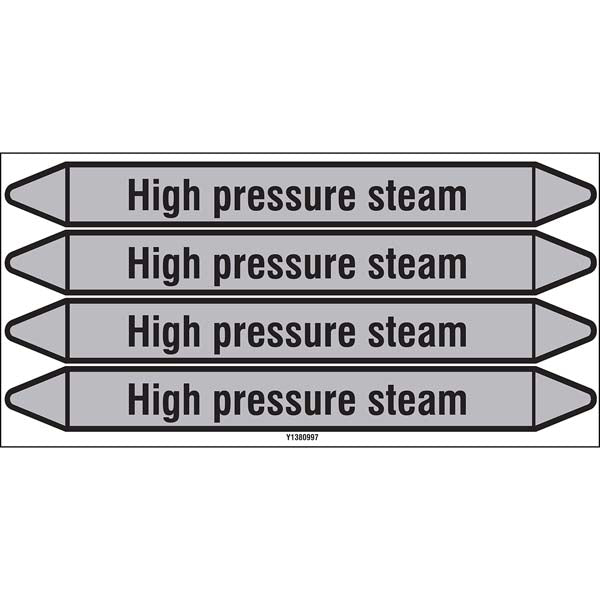 N009513 Brady Black on Grey High pressure steam Clp Pipe Marker On Roll