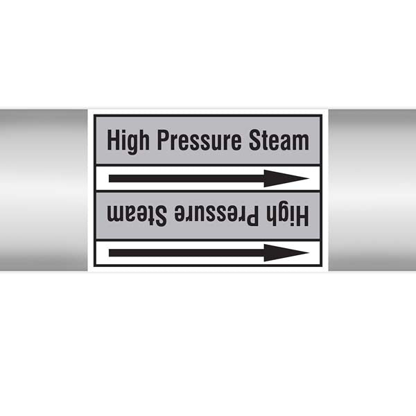 N009516 Brady Black on Grey High pressure steam Clp Pipe Marker On Roll