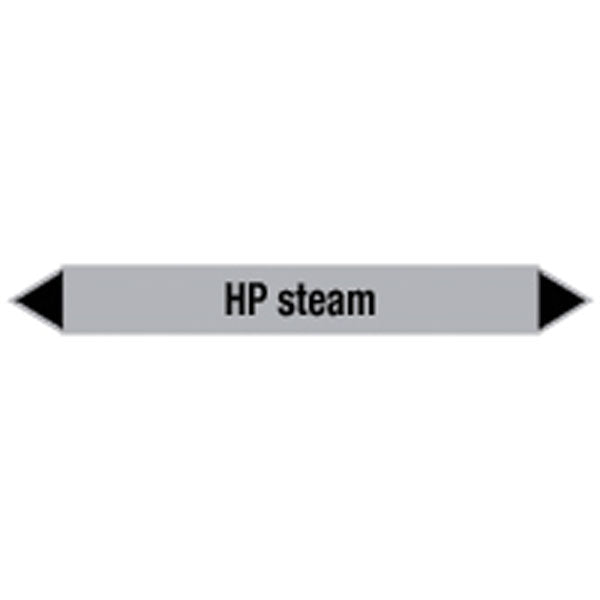 N009520 Brady Black on Grey HP steam Clp Pipe Marker On Card