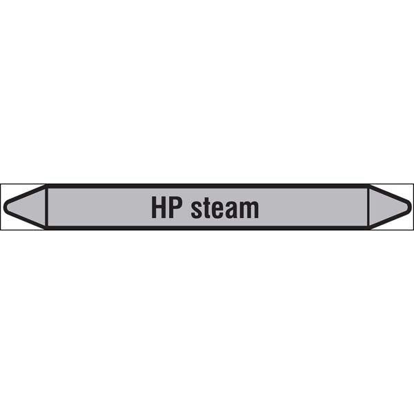 N009522 Brady Black on Grey HP steam Clp Pipe Marker On Roll